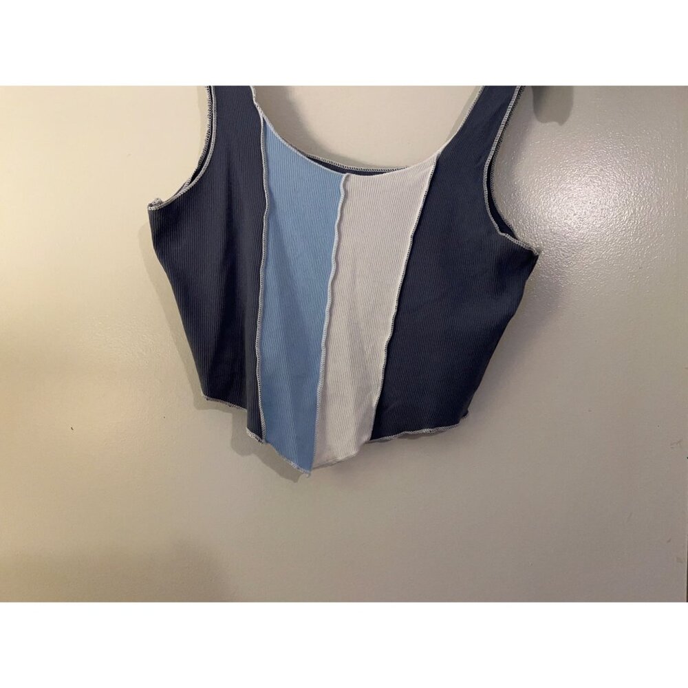 Hollister~Color Block Tee~Cropped~ Summer~Y2K Size L - Picture 4 of 11